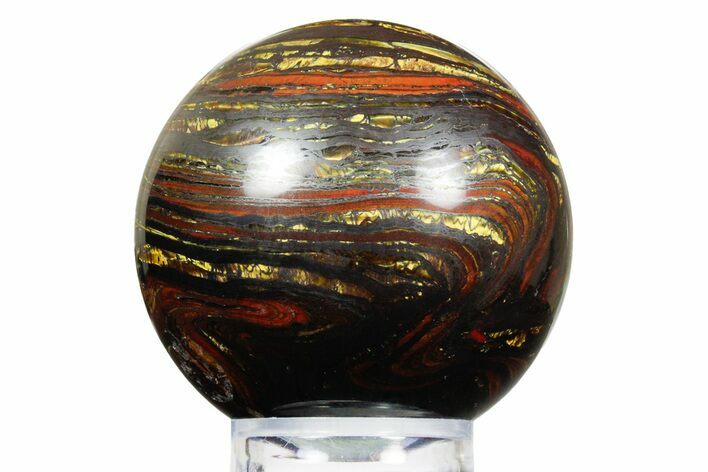 Polished Tiger Iron Stromatolite Sphere - Billion Years #352231